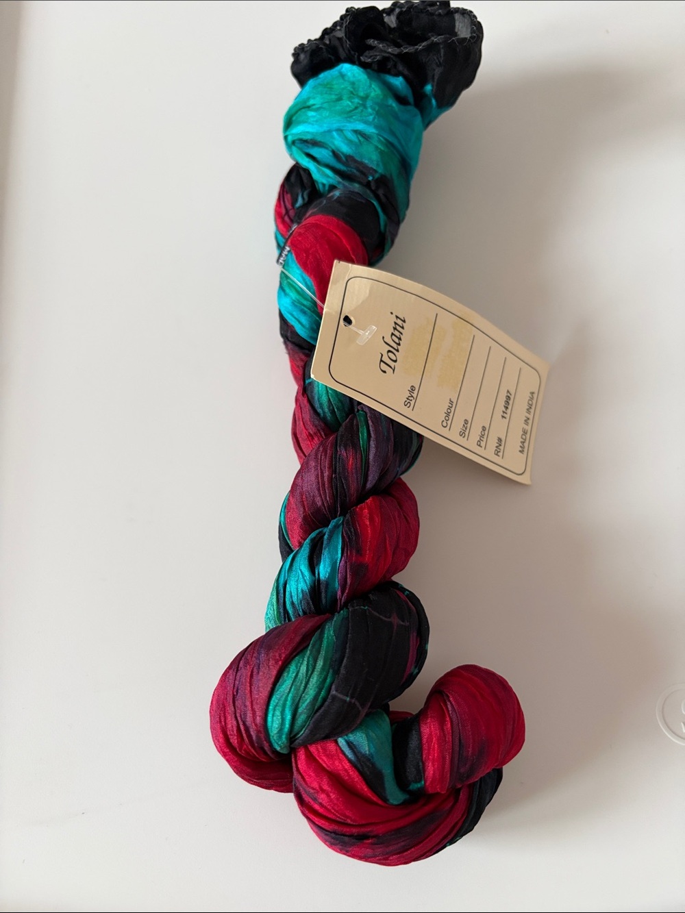 100% silk)Tolani Scarf in Teal, Red & Black(worn by Vanessa hudgens)